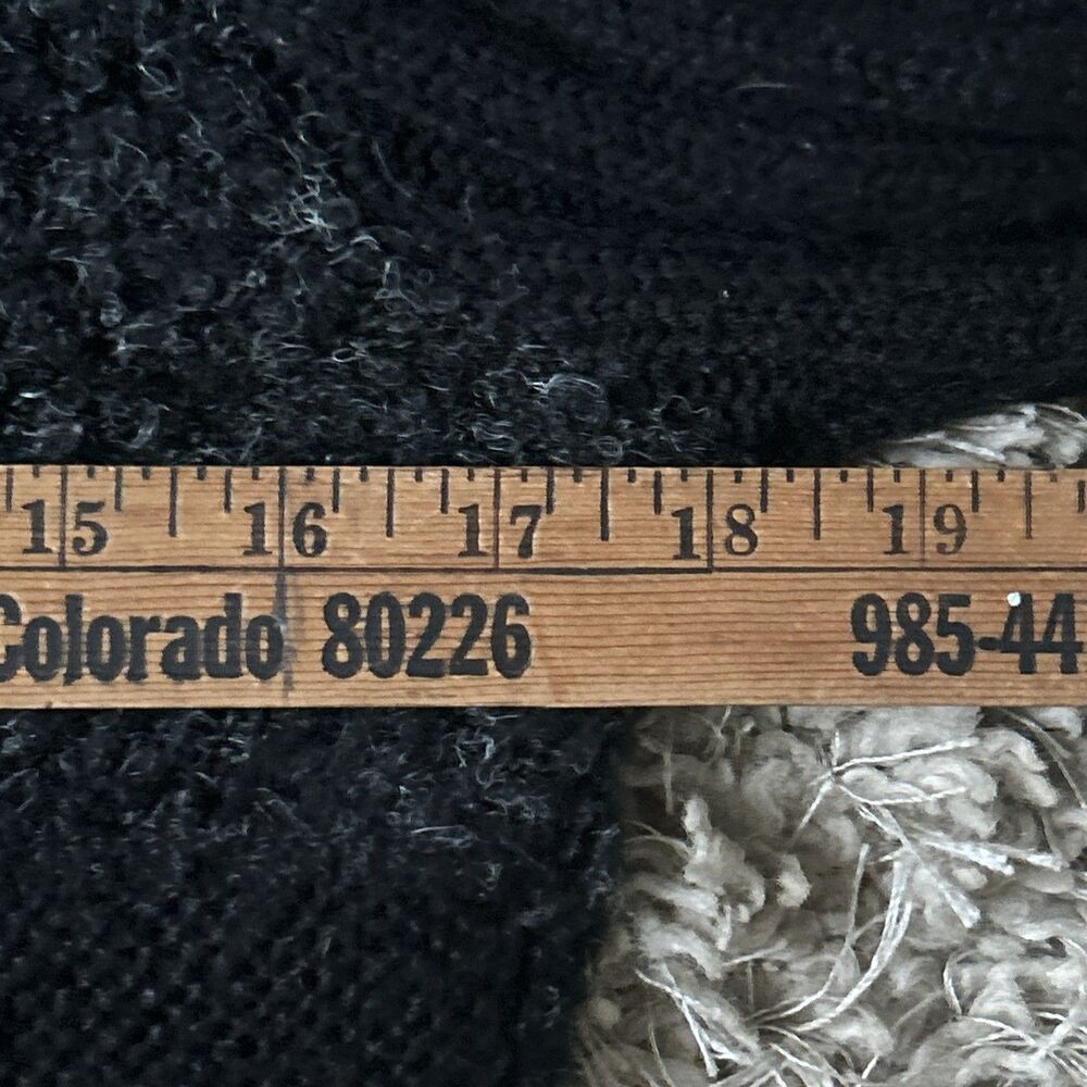 Liquid By Sioni Cardigan Black Embroidered Wool & Mohair Buttoned Sweater Sz L - Picture 10 of 11